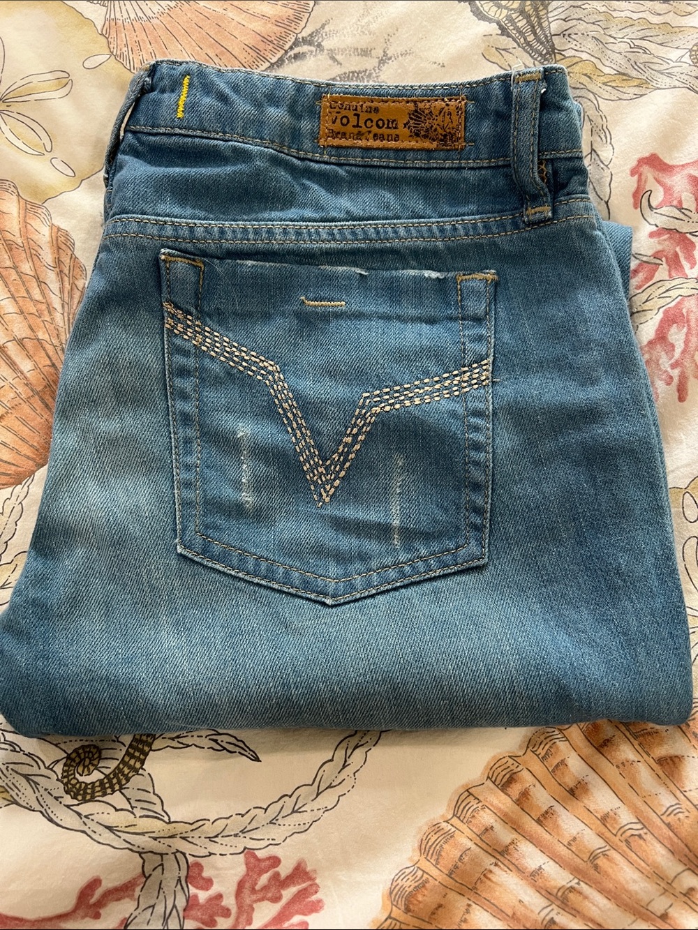 Volcom Light Blue Denim Jeans with Contrast Stitching